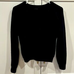 Quince 100% Mongolian Shrunken cashmere “sweatshirt” cashmere sweater. Black. Sm